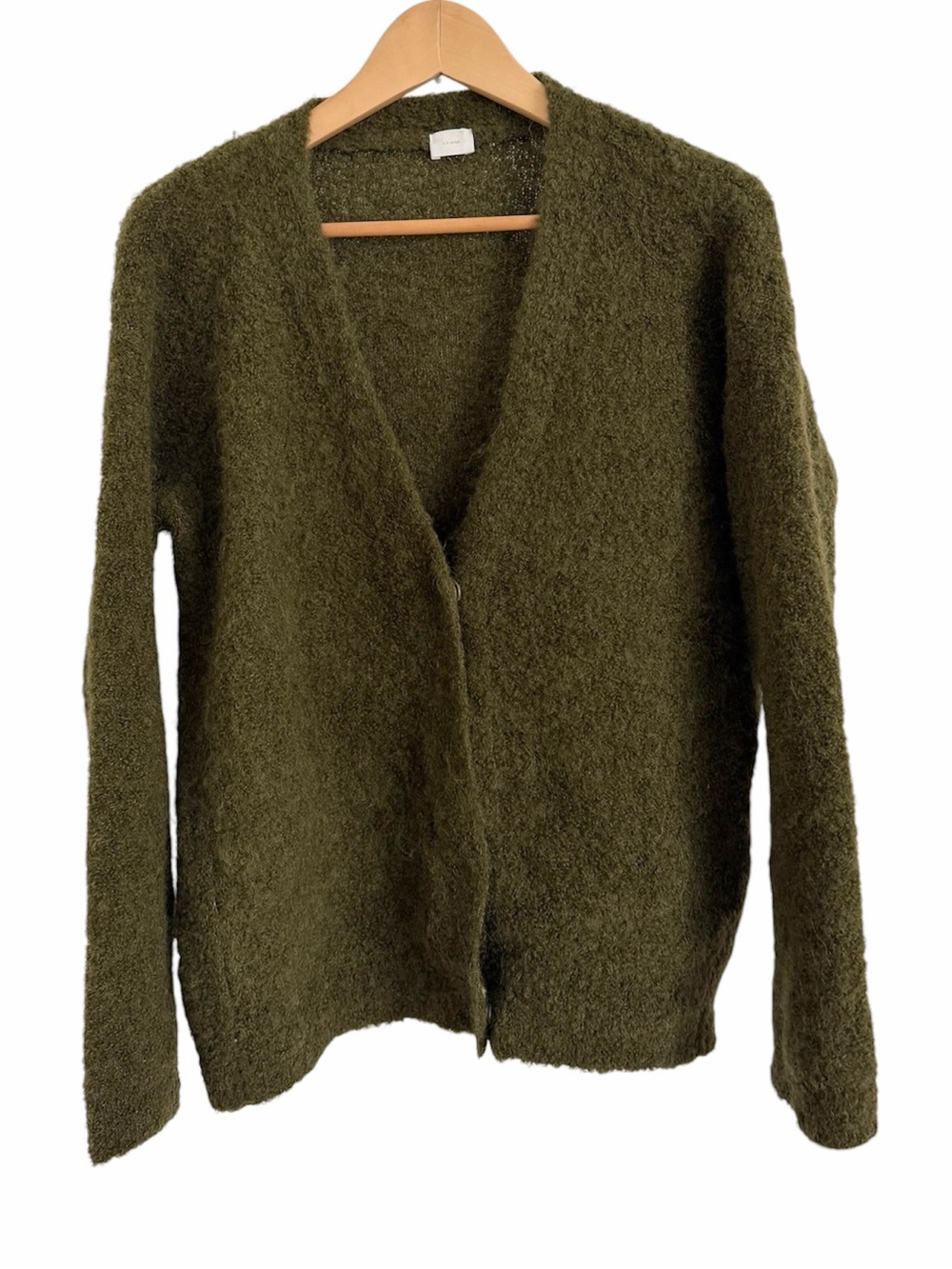 C.T. Plage Loop Loose Alpaca Cardigan Sweater in Khaki Green - EUR 36 / US Small